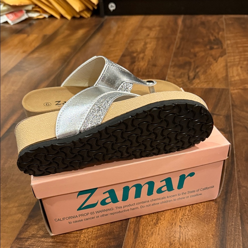 Brand New Women's Stylish Silver Sandals - Picture 6 of 7